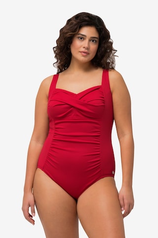 Ulla Popken Bralette Swimsuit in Red: front