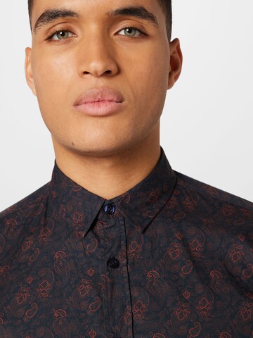 Le Temps Des Cerises Slim fit Button Up Shirt 'BRIAR' in Black