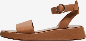 MANGO Sandals in Brown: front