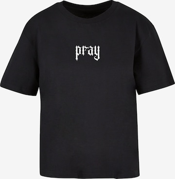 Maglietta 'Praying Hands' di Miss Tee in nero: frontale