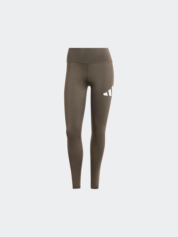 ADIDAS PERFORMANCE Skinny Workout Pants 'Essentials' in Green: front