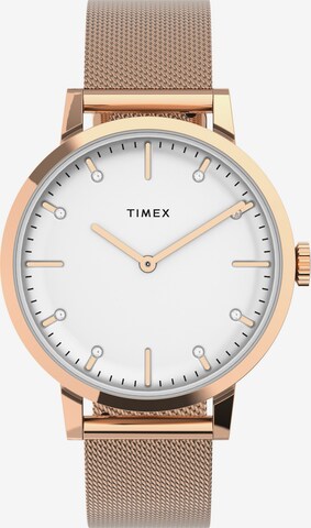 TIMEX Analoog horloge 'Midtown City' in Goud: voorkant