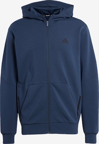 ADIDAS PERFORMANCE - Sudadera con cremallera deportiva en azul: frente