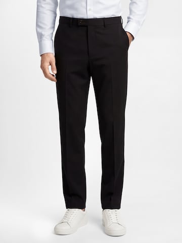 Finshley & Harding London Regular Pantalon 'Jaxdon' in Zwart: voorkant