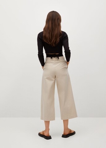 MANGO Wide Leg Hose 'Leandra' in Beige