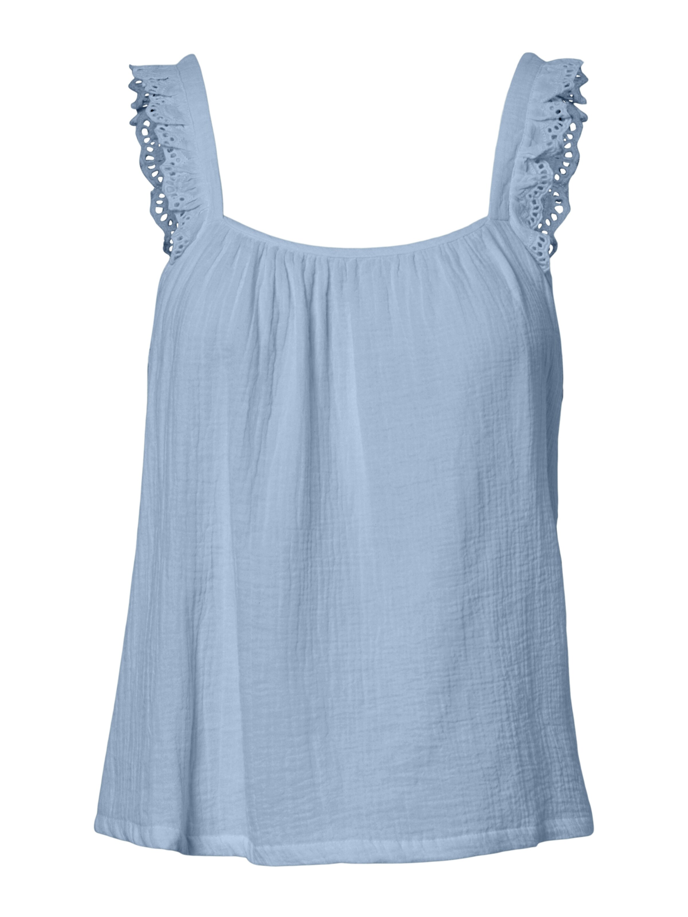 PIECES Top 'PCSASTINA' - Modrá: predná strana