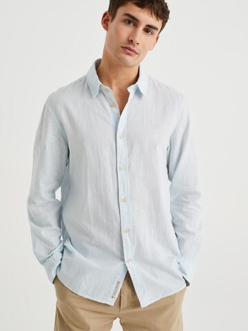 WE Fashion Slim fit Button Up Shirt in Blue