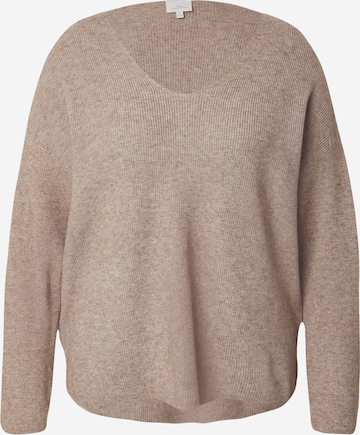 ONLY Carmakoma Trui 'CARIbi' in Beige: voorkant