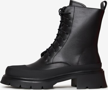 CESARE GASPARI Lace-Up Ankle Boots in Black: front