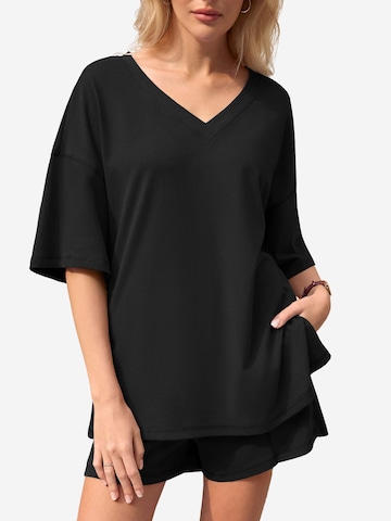 Imily Bela Set: T-Shirt und Shorts in Schwarz