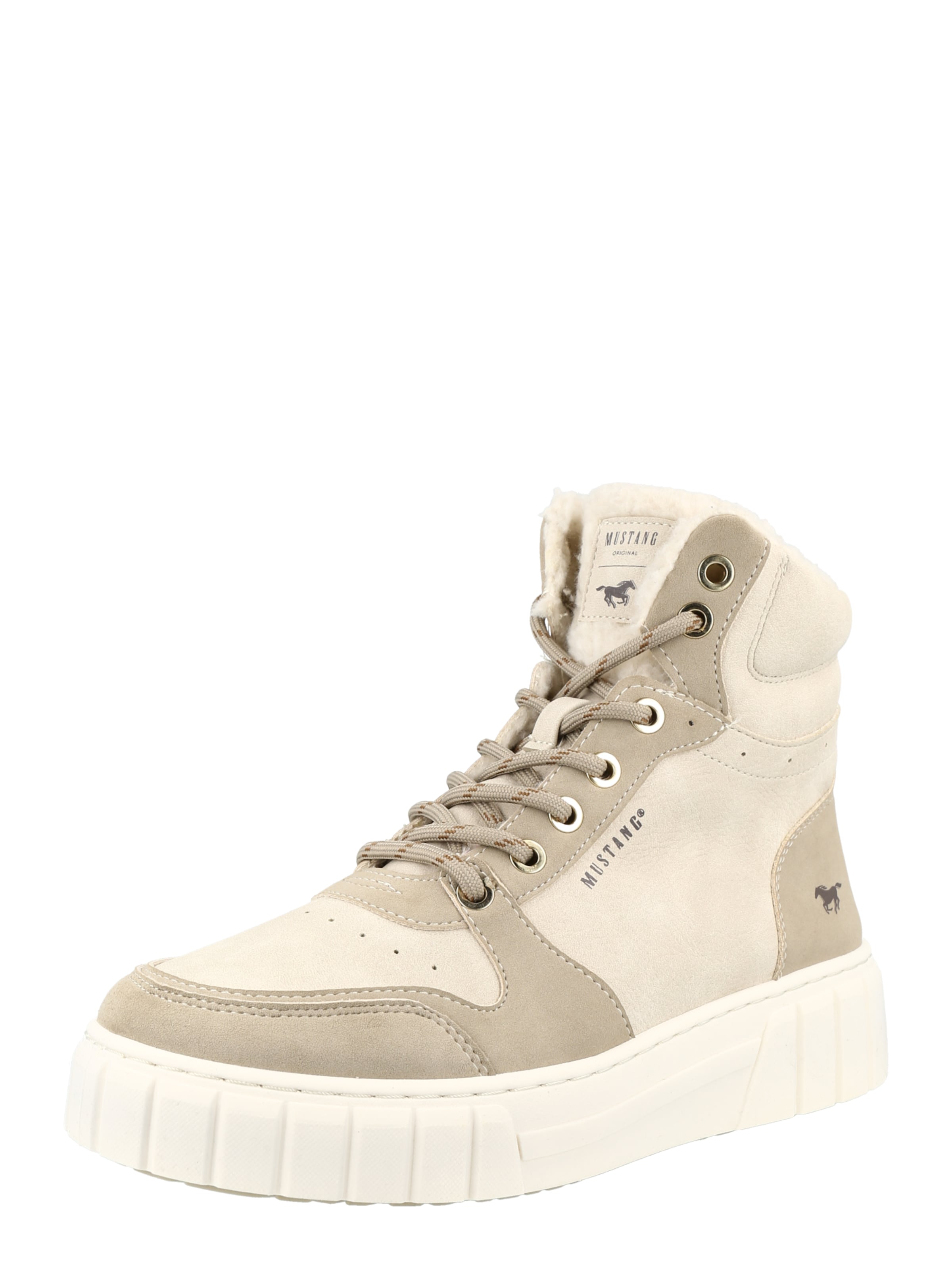 Bottines à lacets MUSTANG en beige : devant