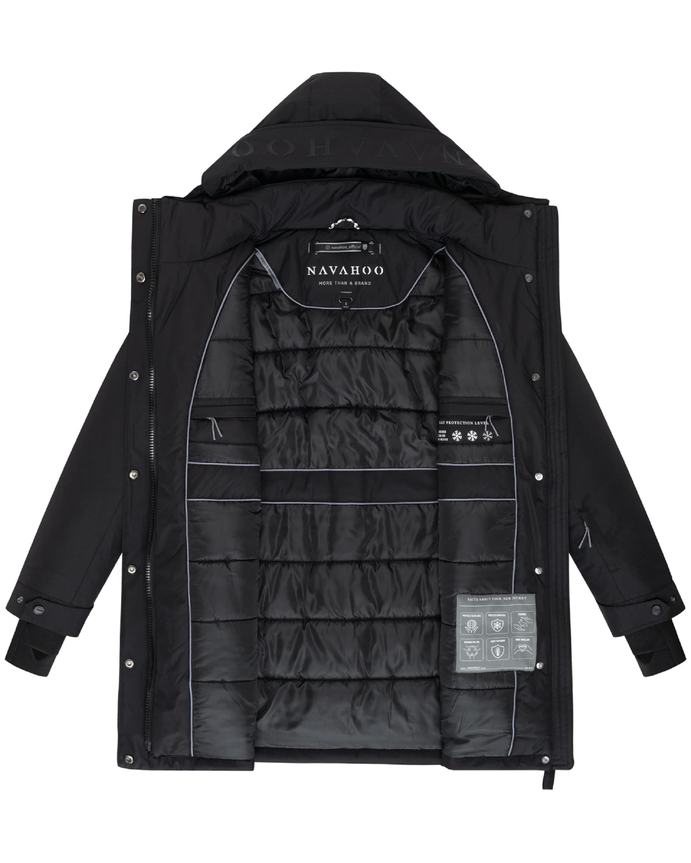 NAVAHOO Χειμερινό παλτό 'Frostkuss 14' σε μαύρο