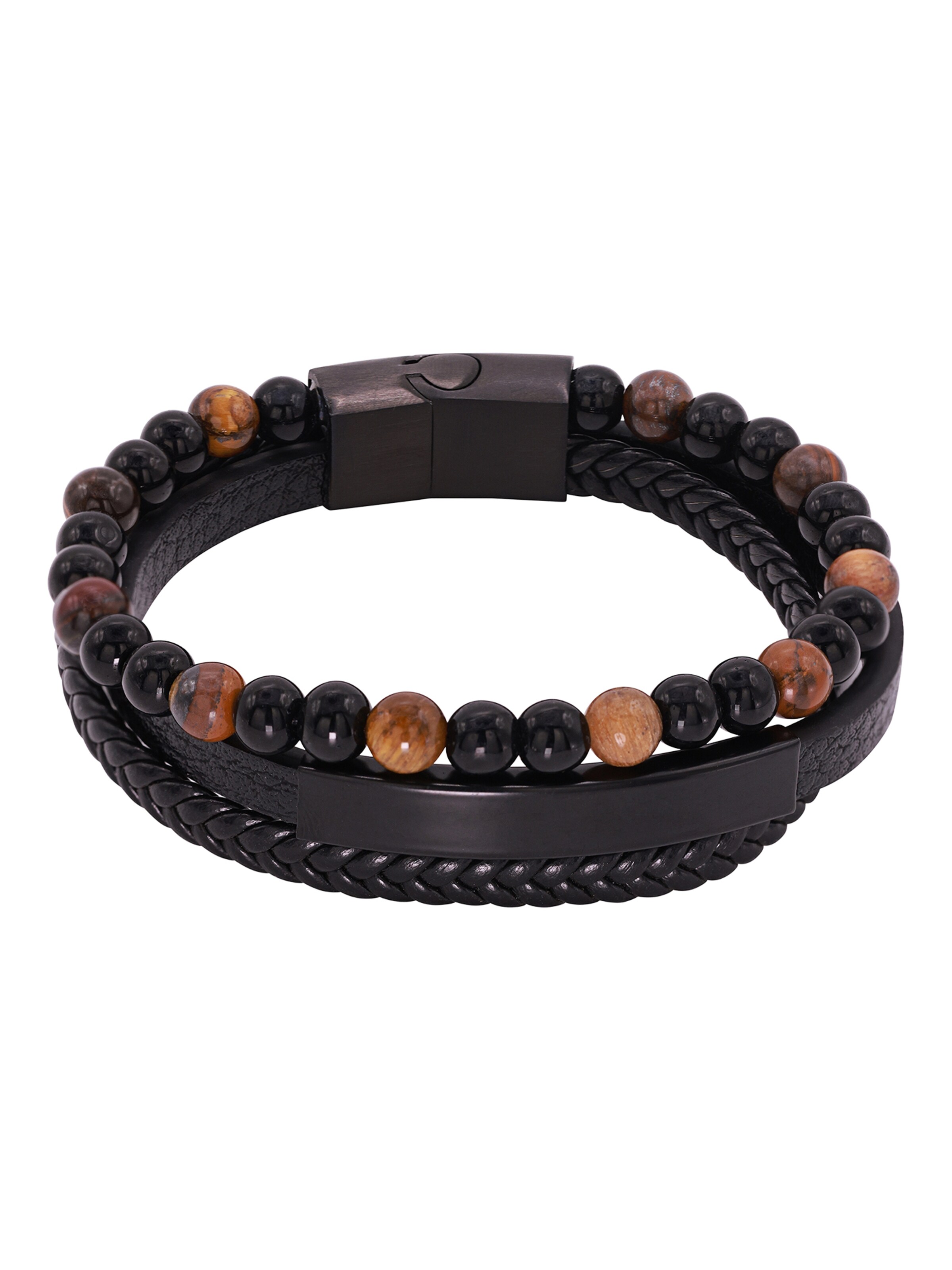 Heideman Armband 'Justus' in Zwart: voorkant