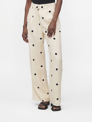 Abercrombie & Fitch Wide leg Bandplooibroek 'SLOANE' in Beige: voorkant