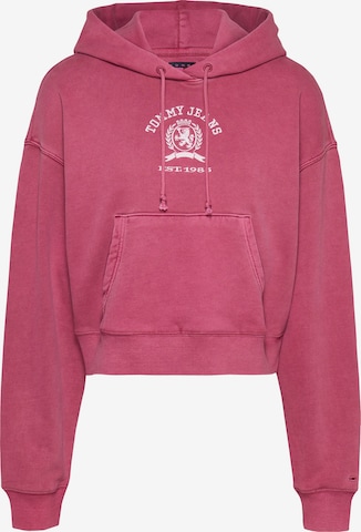 Tommy Jeans Суичър 'VARSITY' в червено: отпред
