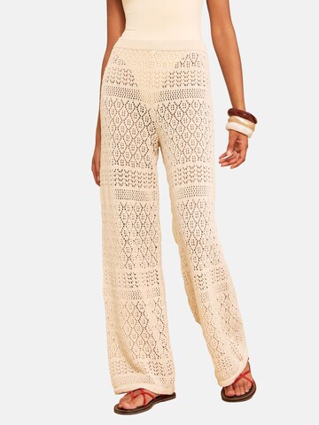 Wide Leg Pantalon love & roses en beige : devant