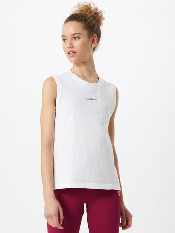 ADIDAS TERREX Skinny Sporttop in Weiß: predná strana