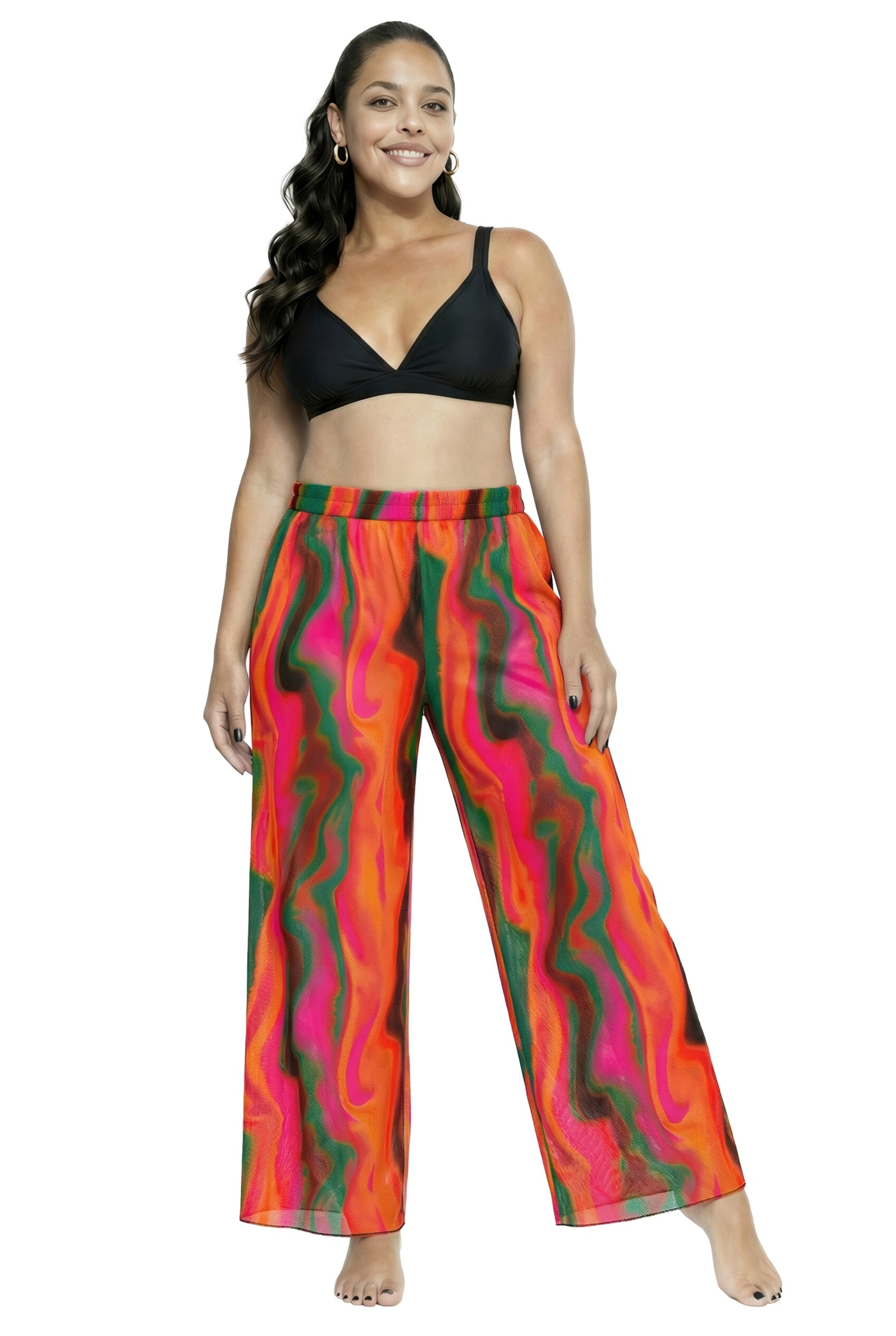 Ulla Popken Wide leg Trousers in Mixed colours