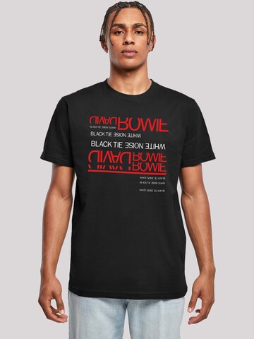 F4NT4STIC T-Shirt 'David Bowie Black Tie White Noise' in Schwarz: Vorderseite