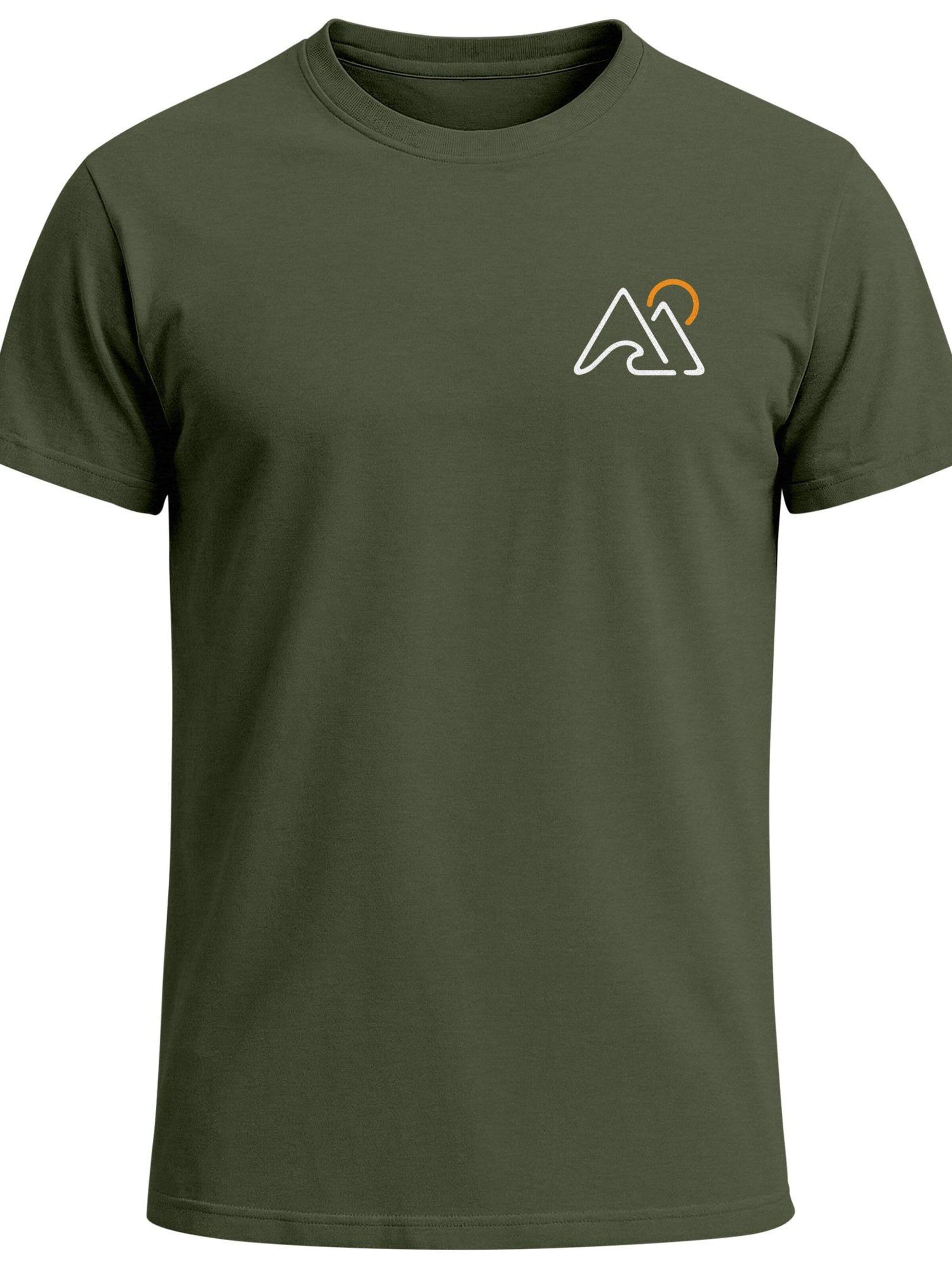 Neverless Shirt 'Mountain Wave' in Green: front