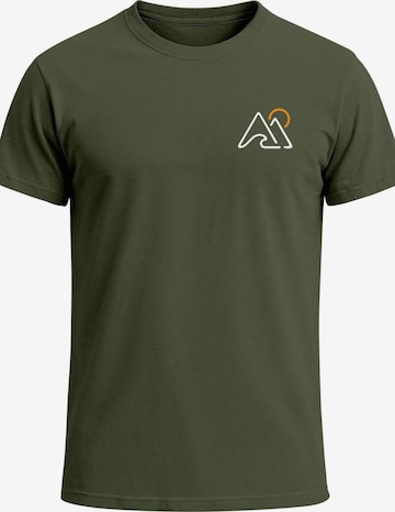 Neverless Shirt 'Mountain Wave' in Green: front