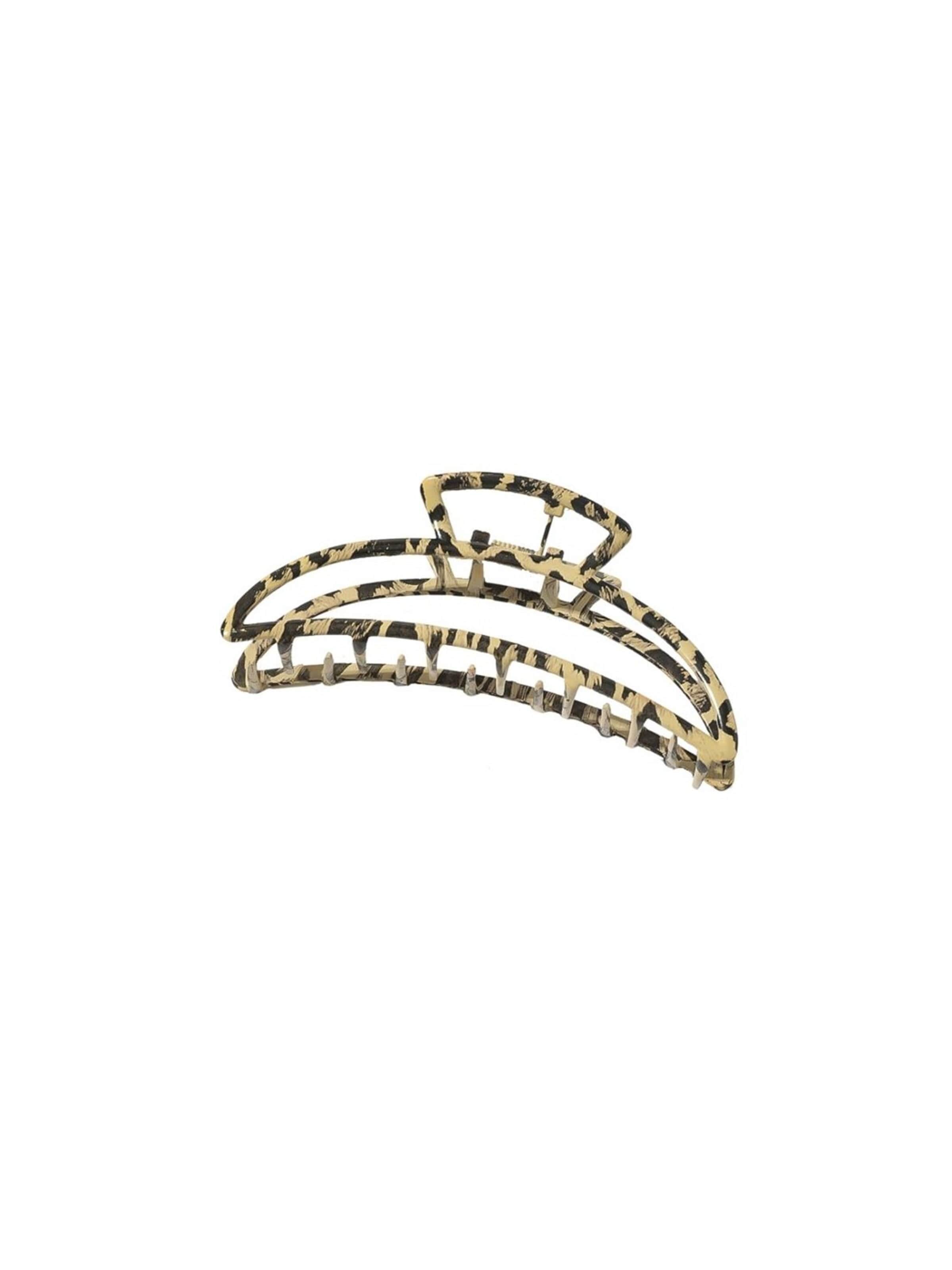 soho Hair accesoires - Bijuteria de cabelo 'Leopard Metall Barette Haarklammer' em mistura de cores: frente