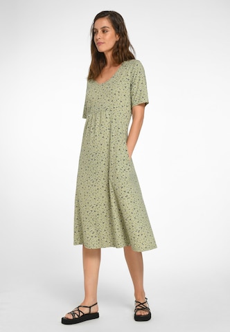 Green Cotton Dress in Green: front
