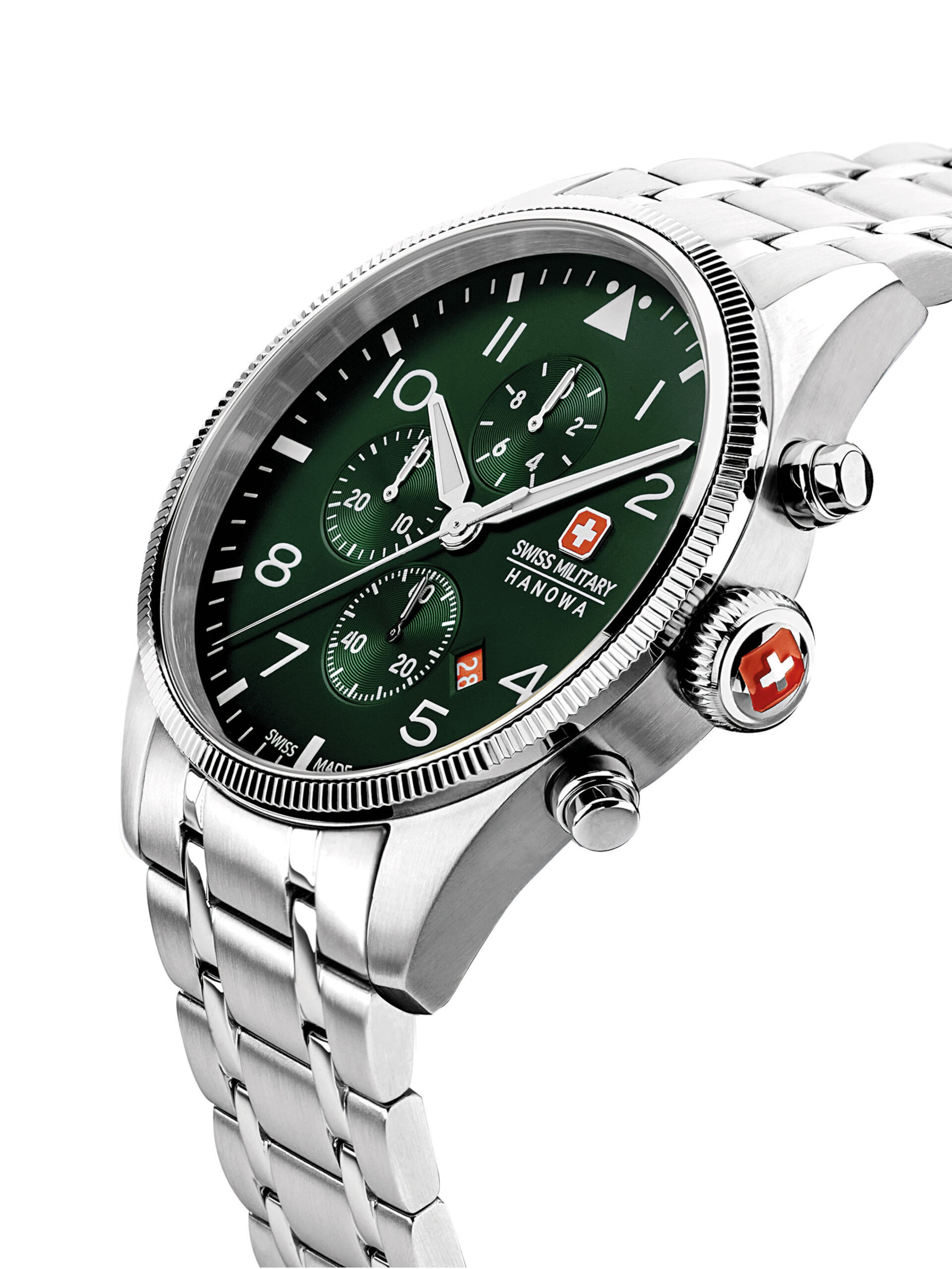 SWISS MILITARY HANOWA Analoog horloge 'Thunderbolt' in Zilver