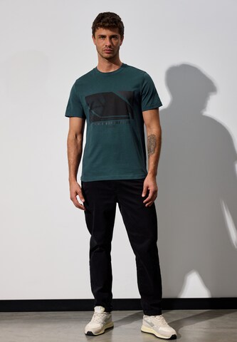 Street One MEN T-Shirt mit Print in Grün