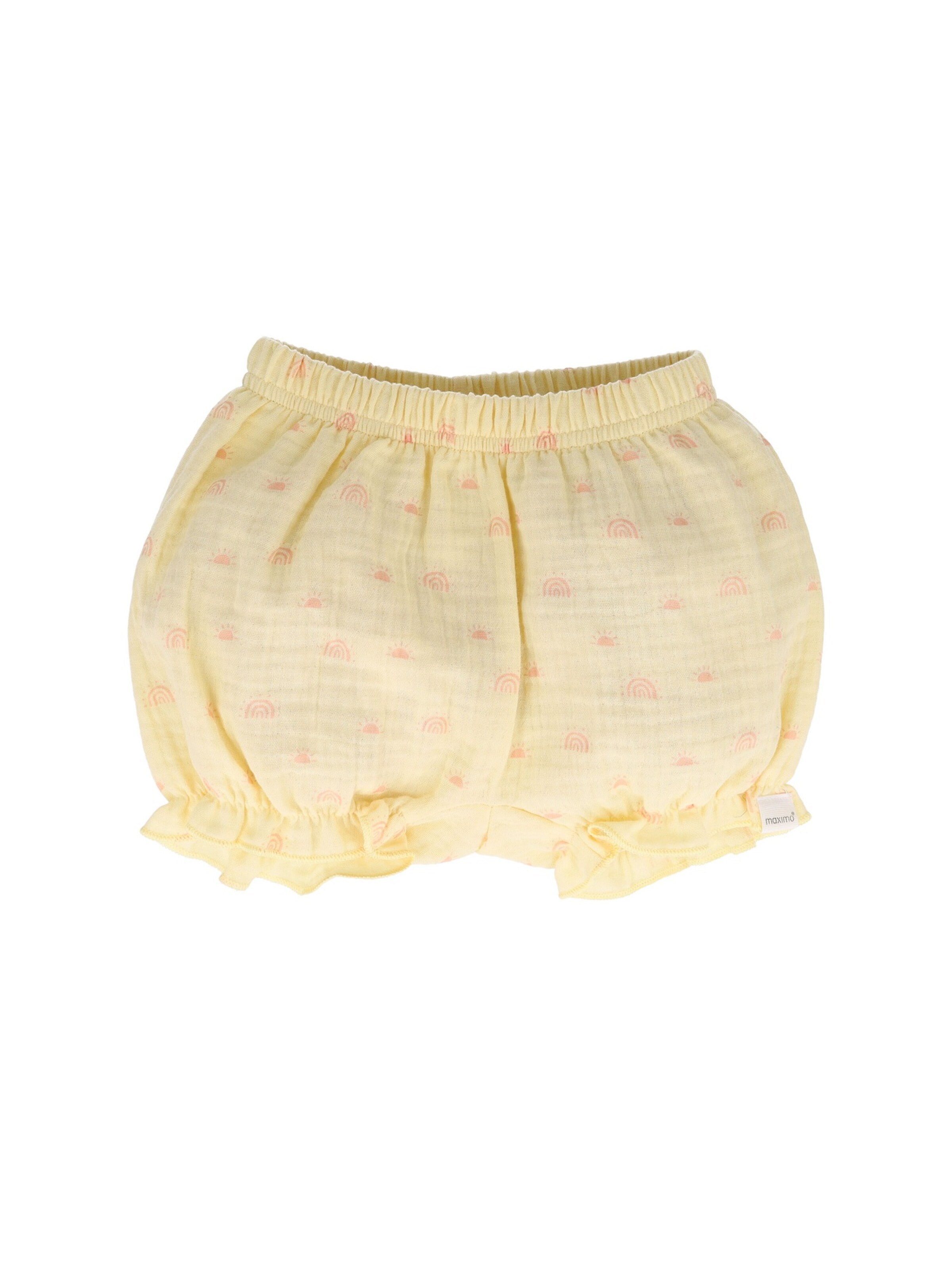 MAXIMO Regular Pants 'GOTS BABY GIRL-Pumphose Musselinstoff' in Yellow: front