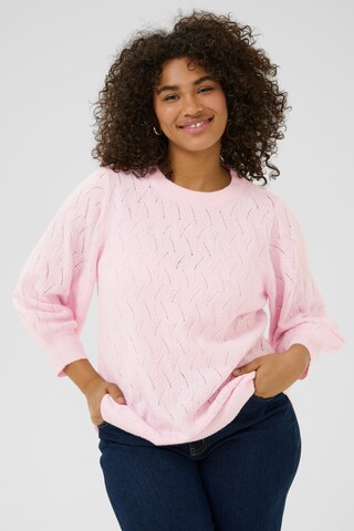 KAFFE CURVE Sweater 'Anita' in Purple: front