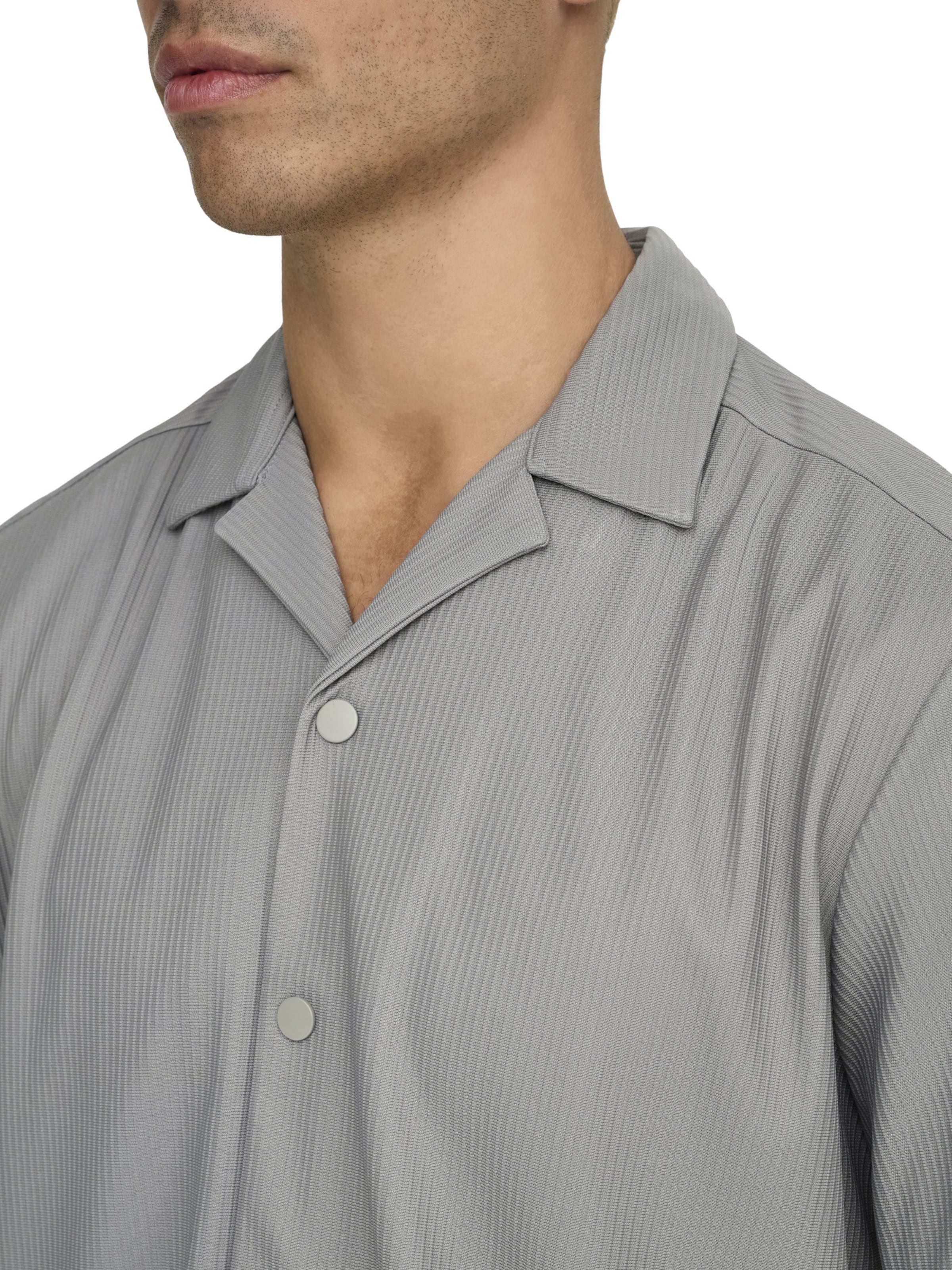 pilka Only & Sons Standartinis modelis Marškiniai 'ONSKari'