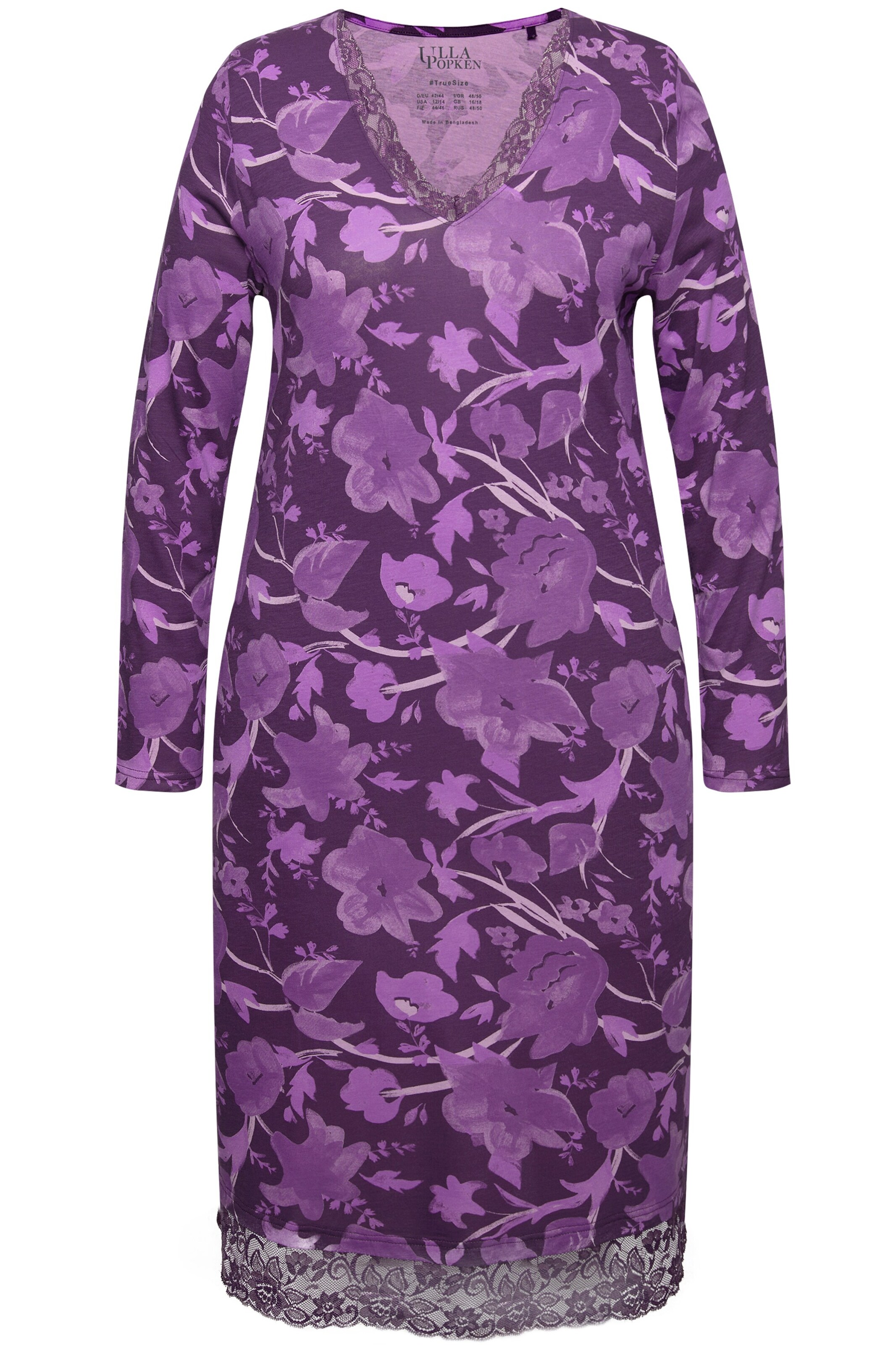 Chemise de nuit Ulla Popken en violet : devant