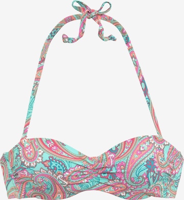 VENICE BEACH Balconette Bikini Top in Mixed colors: front
