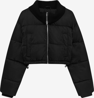 Geacă de primăvară-toamnă de la Pull&Bear pe negru: față