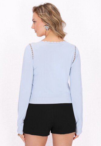 faina Gebreid vest in Blauw