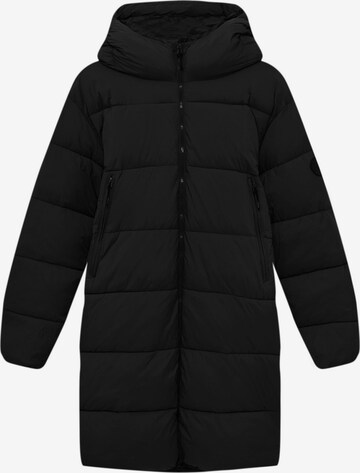 Pull&Bear Winter coat in Black: front