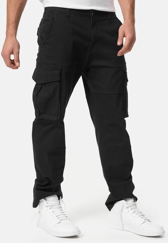 INDICODE JEANS Regular Cargo trousers 'Mauricio' in Black