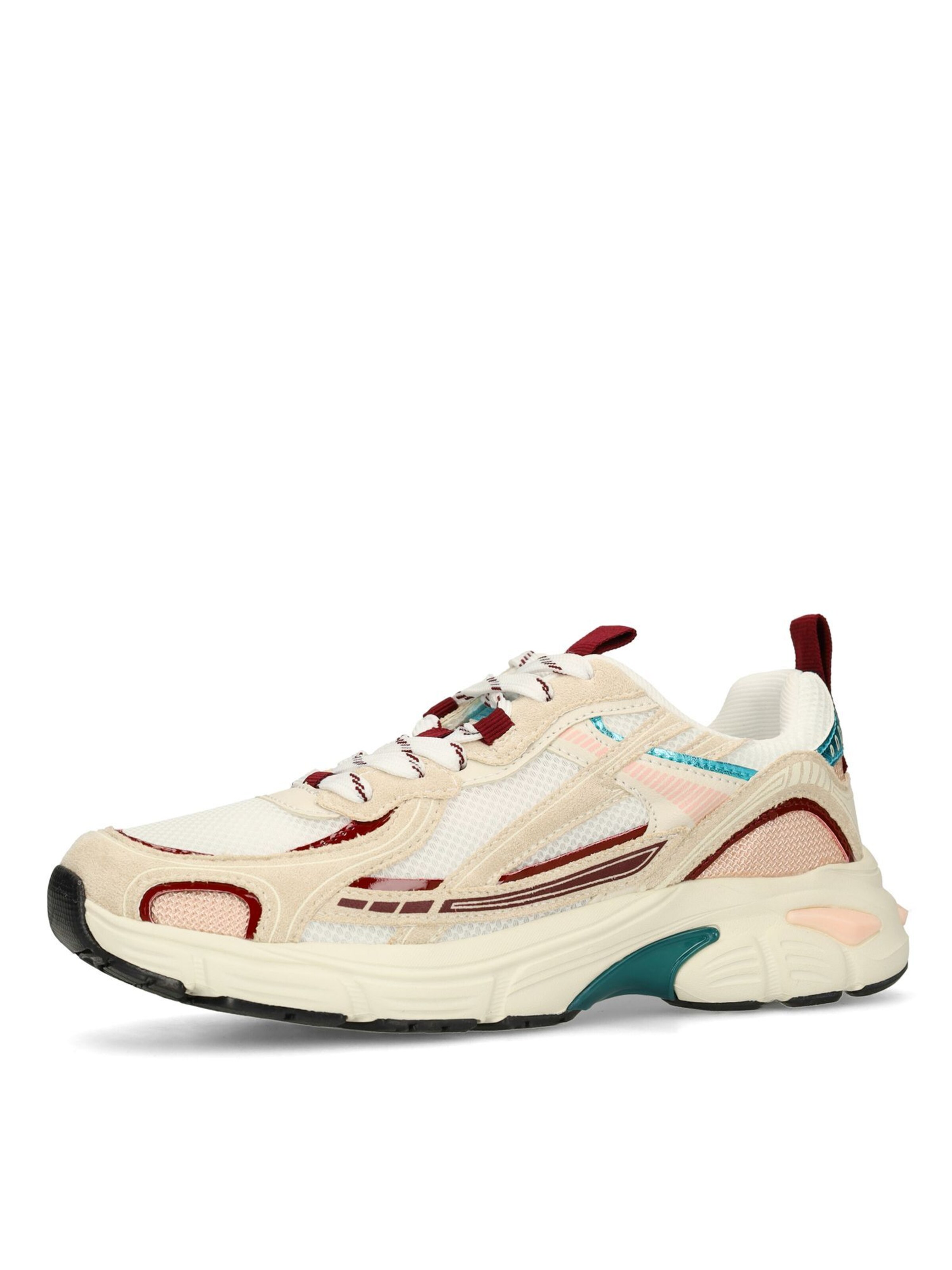 SACHA Baskets basses en beige / rose / bordeaux / blanc, Vue avec produit