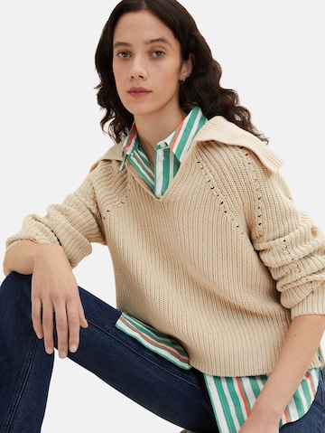 TOM TAILOR Sweater in Beige