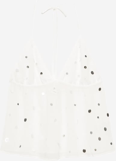 Pull&Bear Toppi koossa XS värissä hopea / valkoinen, Tuotenäkymä
