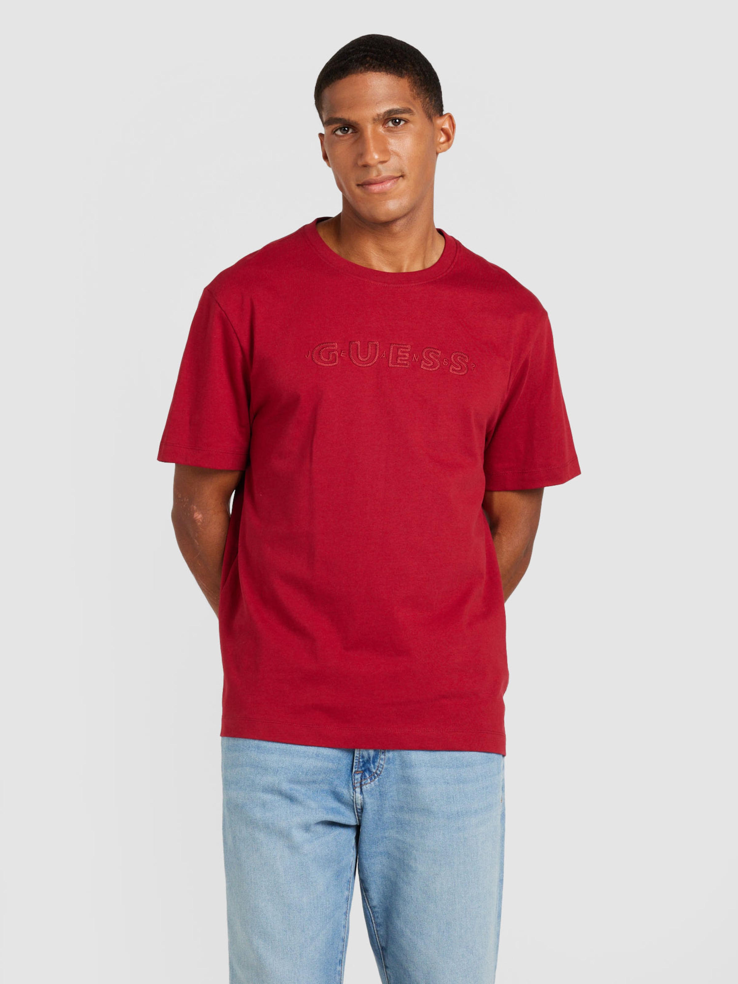 Camiseta roja guess deals