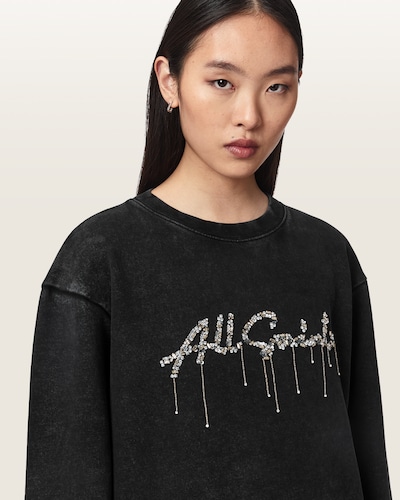 XS dydžio Megztinis be užsegimo 'Chains Pippa' iš AllSaints, spalva – juoda, Prekių apžvalga