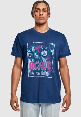 Merchcode Shirt 'ACDC - Higway to Hell' in Blauw: voorkant