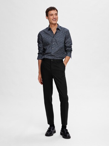 Coupe slim Pantalon chino 'Delon' SELECTED HOMME en noir