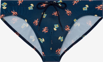 HOM Swim Trunks ' Beach Club ' in Blue: front