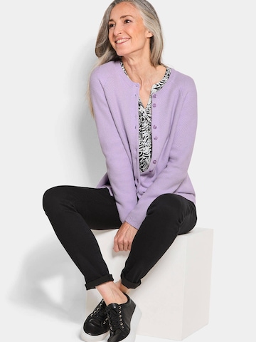 Goldner Gebreid vest in Lila