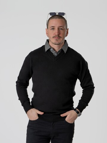 PANTONECLO Sweater 'Pantoneclo Men’s Mock Sweater' in Black