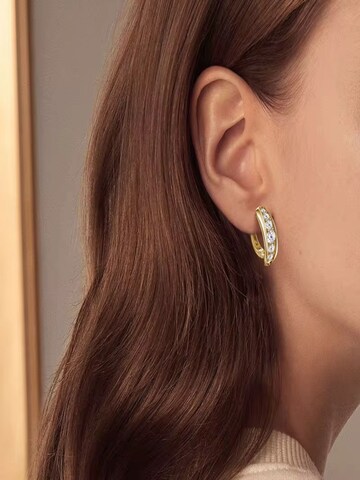 ROUGEMONT Jewellery Earrings 'Funkelnde Moissanit Creolen mit Echtheitszertifikat' in Gold