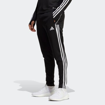 ADIDAS PERFORMANCE Slim fit Sports trousers 'Tiro 23 League' in Black: front